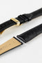 Hirsch MASSAI OSTRICH Leather Watch Strap in BLACK