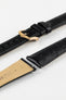 Hirsch MASSAI OSTRICH Leather Watch Strap in BLACK
