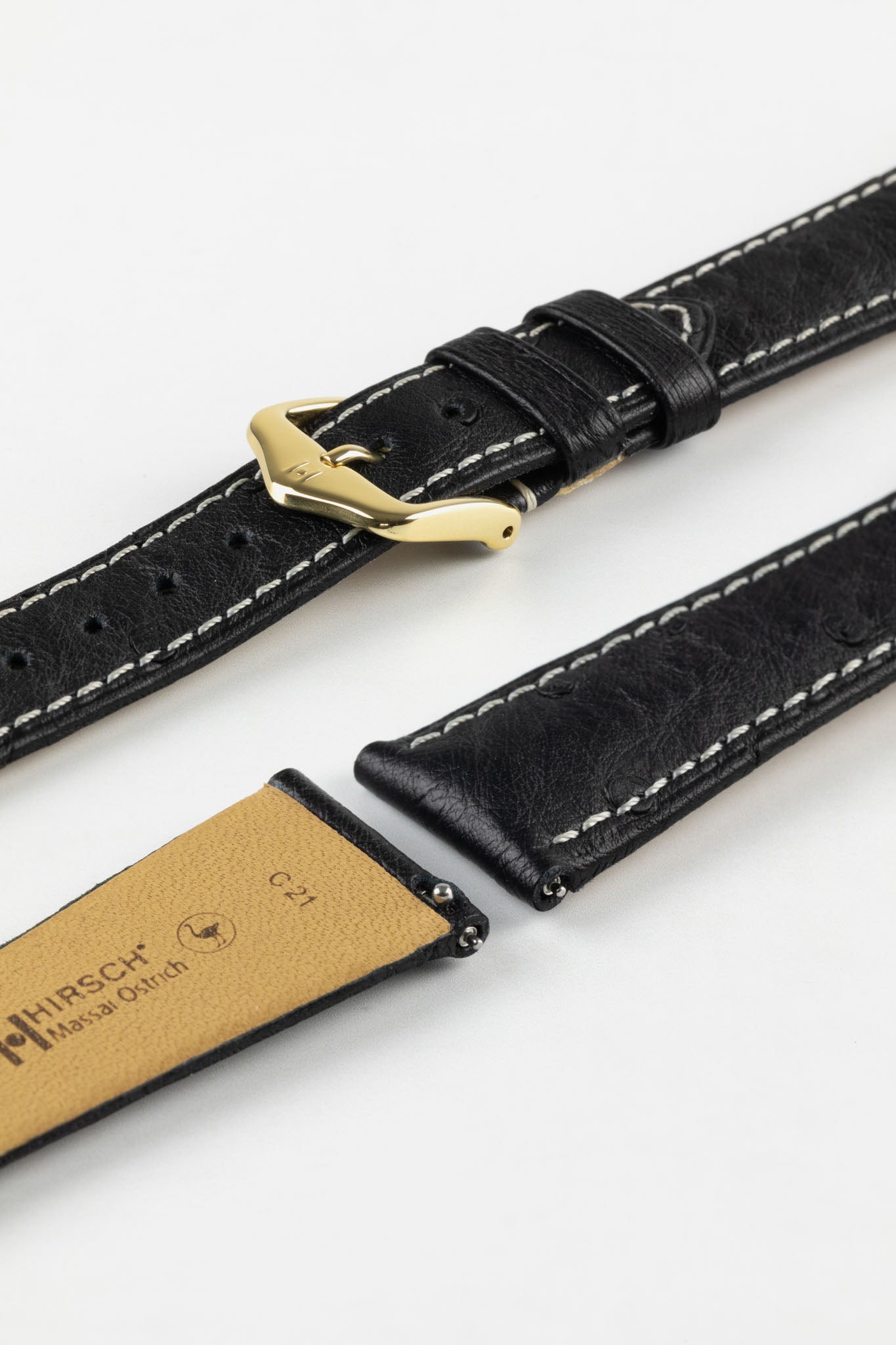 Ostrich Leather Watch Strap Black Watch Obsession UK