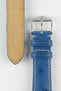 Hirsch MASSAI OSTRICH Leather Watch Strap in ROYAL BLUE With WHITE Stitching