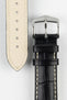 Hirsch MODENA Alligator Embossed Leather Watch Strap in BLACK