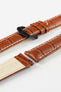 Hirsch MODENA Embossed Italian Calf Leather Watch Strap in HONEY