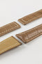 Hirsch NAVIGATOR Alligator Deployment Watch Strap in BEIGE