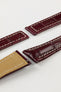 Hirsch NAVIGATOR Alligator Deployment Watch Strap in BURGUNDY