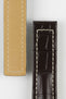 Hirsch NAVIGATOR Alligator Deployment Watch Strap in DARK BROWN