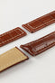 Hirsch NAVIGATOR Alligator Deployment Watch Strap in GOLD BROWN