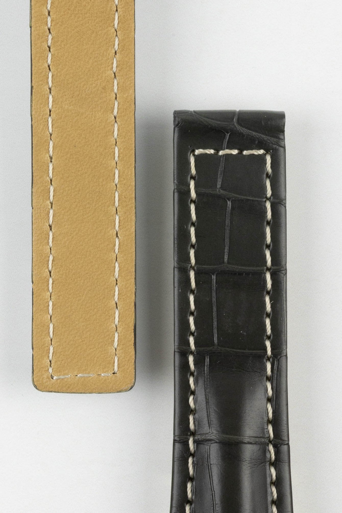 Hirsch NAVIGATOR Alligator Deployment Watch Strap in GREY