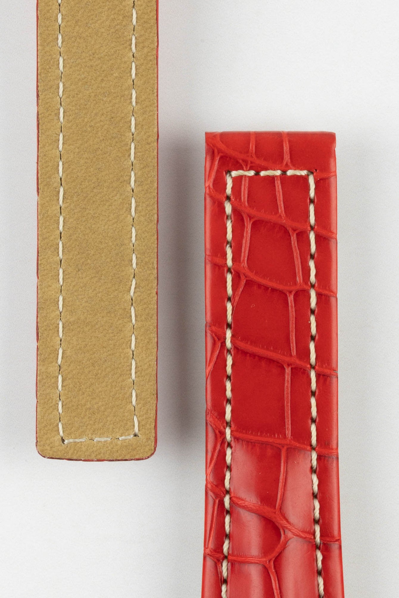 Hirsch NAVIGATOR Alligator Deployment Red Watch Strap