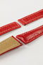 Hirsch NAVIGATOR Alligator Deployment Red Watch Strap