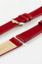 Hirsch OSIRIS Calf Leather Watch Strap in RED