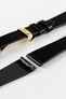 Hirsch PRESTIGE Shiny Genuine Crocodile Leather Watch Strap in BLACK