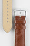 Hirsch RAINBOW Lizard Gold Brown Embossed Leather Watch Strap