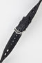 Hirsch RALLY Natural Leather Racing Watch Strap in BLACK