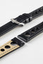 Hirsch RALLY Natural Leather Racing Watch Strap in BLACK
