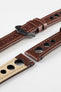 Hirsch RALLY Natural Leather Racing Watch Strap in BROWN