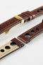 Hirsch RALLY Natural Leather Racing Watch Strap in BROWN