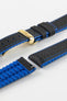 Hirsch ROBBY Sailcloth Effect Performance Watch Strap in Black / Blue