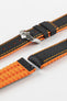 Hirsch ROBBY Sailcloth Effect Performance Watch Strap in Orange / Black