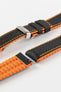 Hirsch ROBBY Sailcloth Effect Performance Watch Strap in Orange / Black