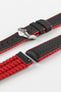 Hirsch ROBBY Sailcloth Effect Performance Watch Strap in Red / Black