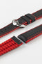 Hirsch ROBBY Sailcloth Effect Performance Watch Strap in Red / Black