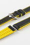 Hirsch ROBBY Sailcloth Effect Performance Watch Strap in Black / Yellow
