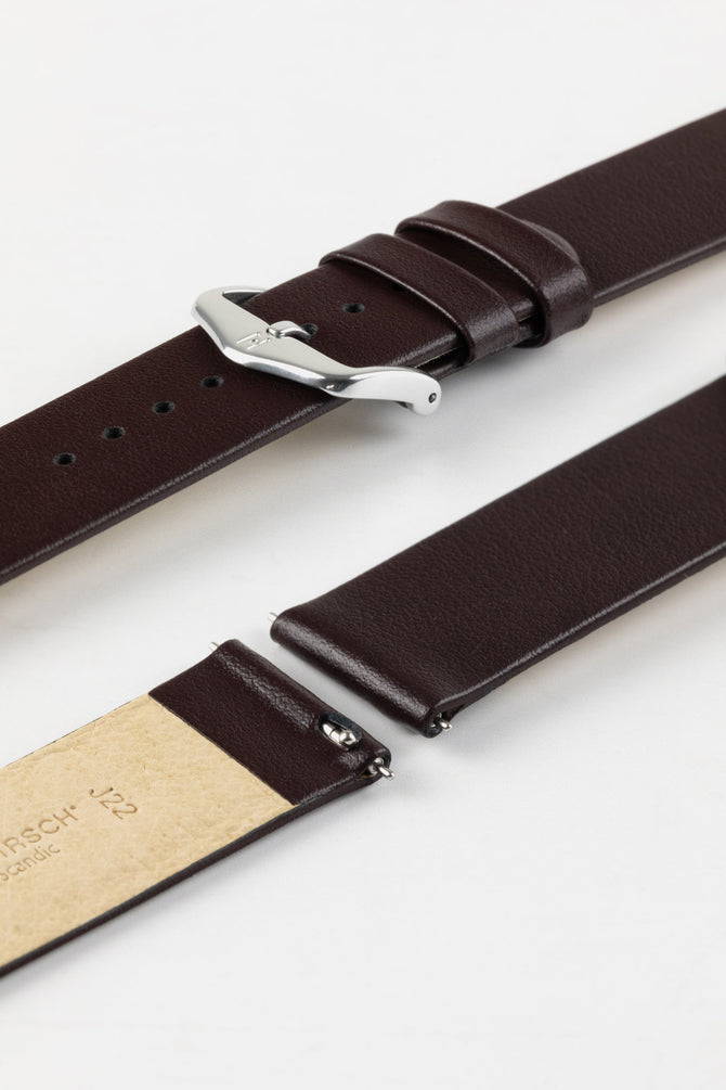 Hirsch SCANDIC Calf Leather Watch Strap in BROWN