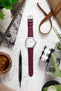 Hirsch TORONTO Berry Fine-Grained Leather Watch Strap