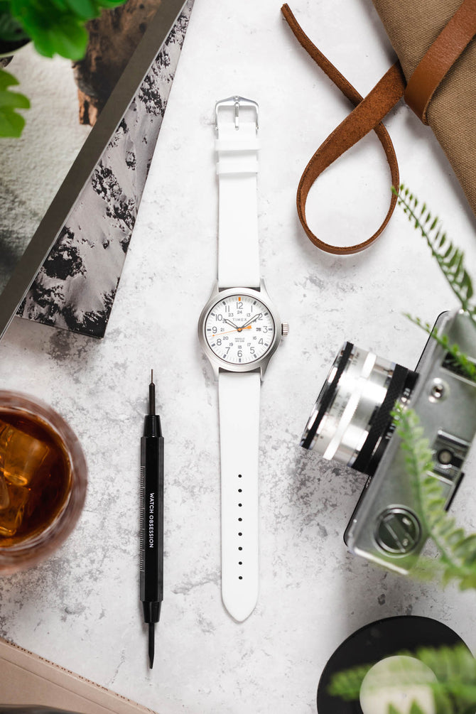 Hirsch TORONTO Fine-Grained White Leather Watch Strap