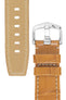 Hirsch TRITONE Padded Alligator Honey Leather Watch Strap with WHITE Stitching