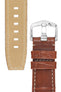 Hirsch TRITONE Padded Alligator Leather Watch Strap in GOLD BROWN with WHITE Stitching