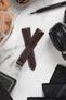 Hirsch VOYAGER Calfskin Deployment Watch Strap in BROWN/WHITE