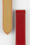 Hirsch VOYAGER Calfskin Deployment Watch Strap in RED/RED
