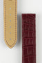 Hirsch VOYAGER Alligator Deployment Watch Strap in BURGUNDY