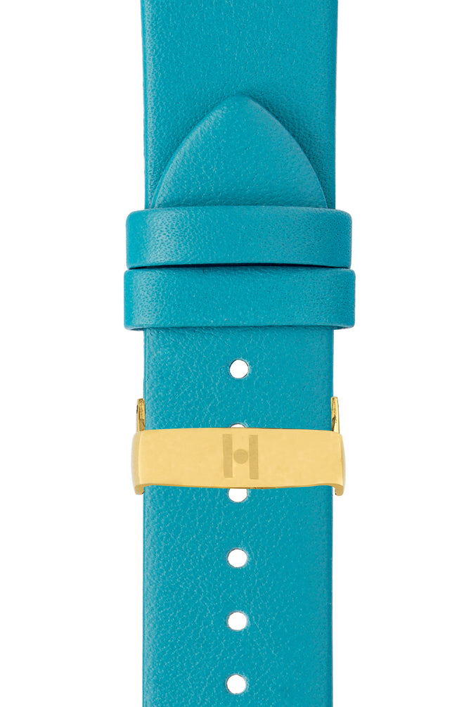 Hirsch VIAZZA Ladies Leather Quick-Release Watch Strap in PETROL