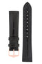 Hirsch Earl Genuine Alligator-Skin Watch Strap in Black (with Polished Rose Gold Steel H-Tradition Buckle)