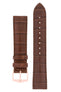 Hirsch Earl Genuine Alligator-Skin Watch Strap in Brown (with Polished Rose Gold Steel H-Tradition Buckle)