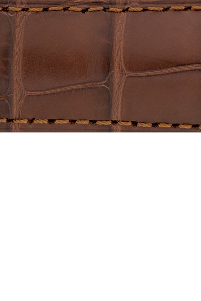 Hirsch Earl Genuine Alligator-Skin Watch Strap in Brown (Texture Detail)