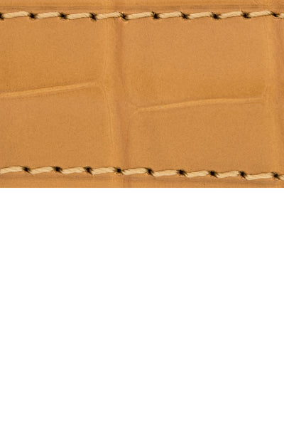 Hirsch Earl Genuine Alligator-Skin Watch Strap in Honey (Texture Detail)