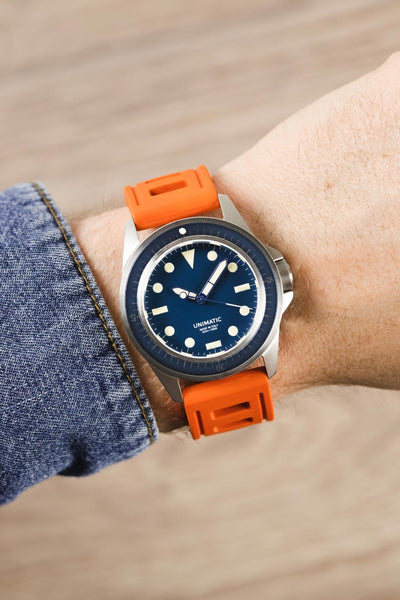 ISOfrane Rubber Dive Watch Strap in ORANGE