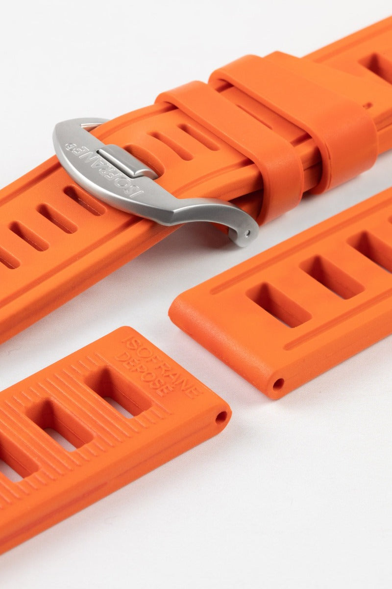 ISOfrane Rubber Dive Watch Strap in ORANGE WatchObsession
