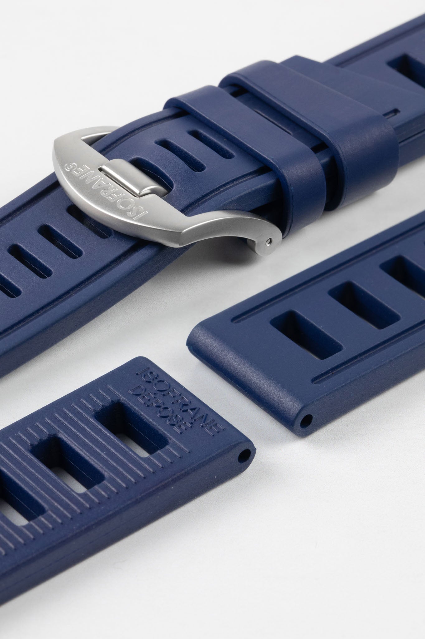 24mm Soft PU Rubber Diver Watch Strap – Grey/Blue – Fits ORIS TT1