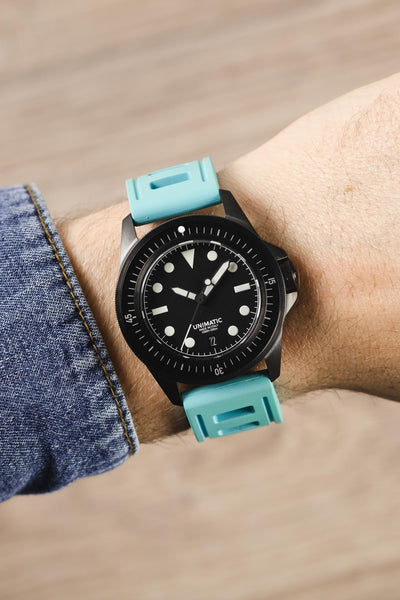 ISOfrane Rubber Dive Watch Strap in TURQUOISE