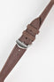 ISOSWISS SKINSKAN Alligator-Embossed Rubber Watch Strap in BROWN