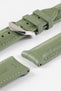 ISOSWISS SKINSKAN Alligator-Embossed Rubber Watch Strap in KHAKI GREEN