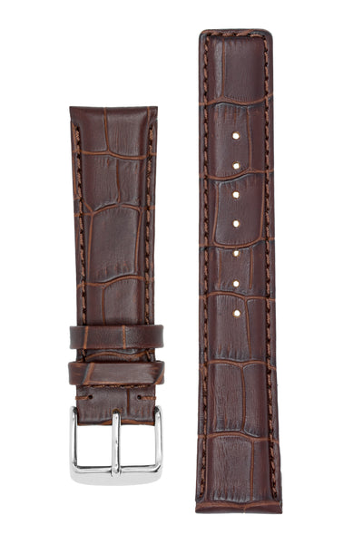 IWC-Style Alligator Embossed Leather Watch Strap in TABAC