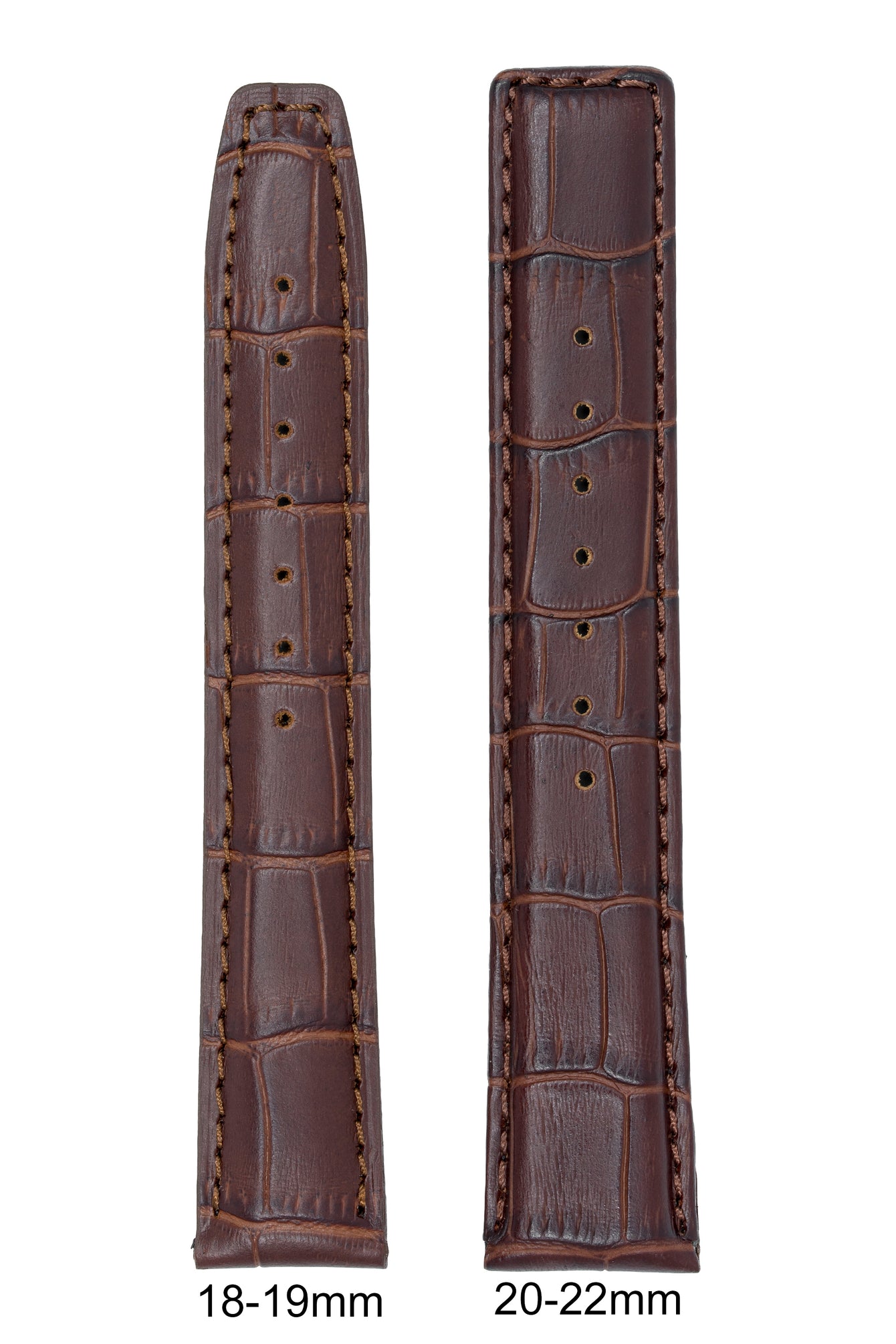 IWC-Style Alligator Embossed Leather Watch Strap in TABAC