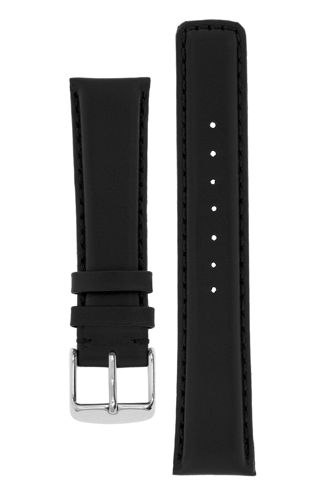 IWC-Style Calf Leather Watch Strap in BLACK