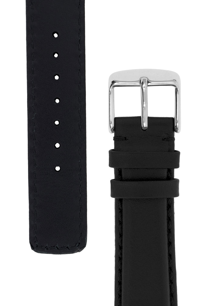 IWC-Style Calf Leather Watch Strap in BLACK
