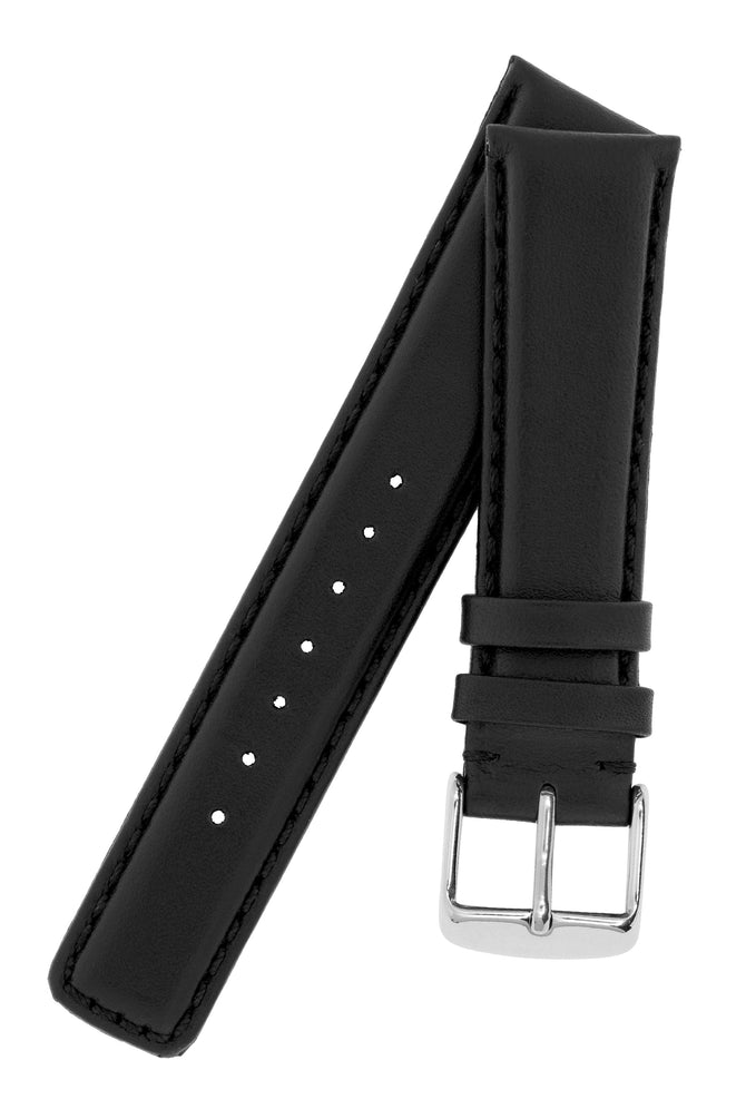IWC-Style Calf Leather Watch Strap in BLACK
